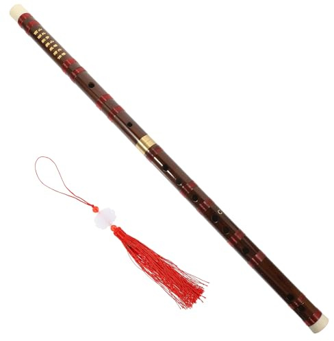 SECFOU Juego de Flauta de Bambú China Estilo Antiguo Nudo Chino, Instrumento de Viento para y Adultos, Resistente y Duradero para Enseñanza y Ejecución Musical