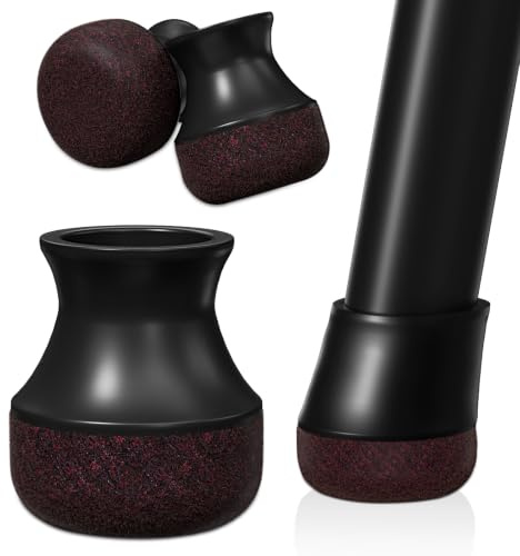 YSD 16 Pcs Black Silicone Chair Leg Floor Protectors for Angled Legs – Furniture Feet Protectors Pads with Felt for Hardwood Floors, Chair Leg Covers Round Noise-Free & Scratch Resistant, Fit 15-20mm