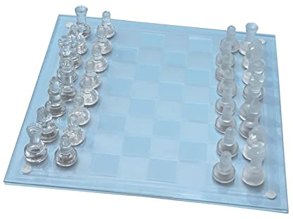 DuskHaven Klassisches Schachspiel Aus Glas, Spielepartys