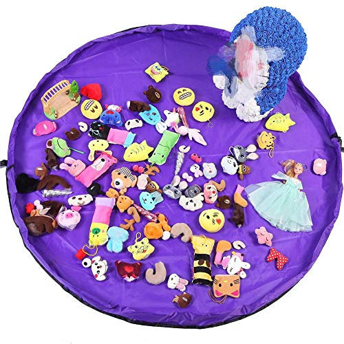 Aeromdale Spielzeug Aufbewahrungsmatte Tasche Kordelzug Spielen Tragbare Ordentlich Spielzeug Container für Kinder Spielzeug Organizer Große Größe 60 Zoll (150 cm) - Grün