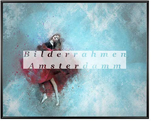 Homedecoration Bilderrahmen Amsterdam Schwarz Matt 65x90 cm Kunststoffrahmen mit Kunstglas 1mm bruchsicher glasklar