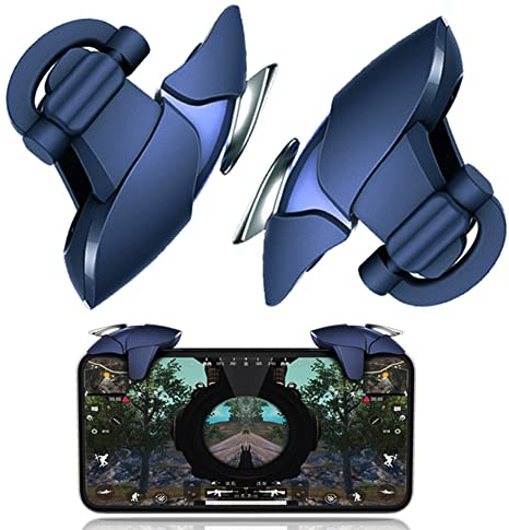 Ozkak Mobile Controller L1R1 Trigger Vereinfachter Gamecontroller Tragbarer Universel für PUBG COD Android iOS iPhone Samsung Smartphone, Blauhai