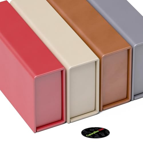 4 x silbergraue, rote, cremefarbene und orange magnetische USB-Präsentationsboxen - Geschenkboxen mit Magnetklappe