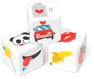 Legami - Set di 3 Dadi per Coppie, Busta porta Dadi inclusa, Sex in progress, 2,5x2,5 cm, Tema Sex