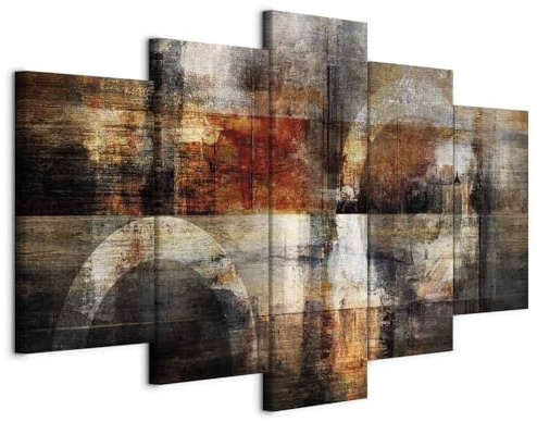 decomonkey Wandbilder Abstrakt 200x100 cm 5 Teilig Leinwandbilder Wanddeko | Bild auf Leinwand, Kunstdruck, Wohnzimmer, Wanddekoration, Ornament, Modern, Kunst