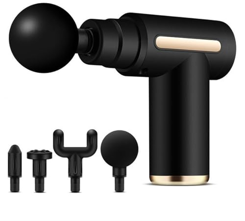 Masajeador electrico Pistola de Masaje Muscular de Man por Percusión Pistolas para Dolor de Cuello y Cuerpo QTKLACK146 (NEGRO)