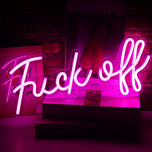Fuck Off Leuchtreklame Rosa Word LED Neon Wandleuchte Schilder Acryl USB Neonleuchten für Schlafzimmer Brief Neon Lampe Schild für Bar Pub Home Decorations