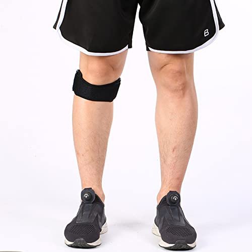 HSManLian Kniebandage, verstellbare Kniebandage, Patellasehne, für Laufen, Fußball, Basketball, Volleyball, Schwarz