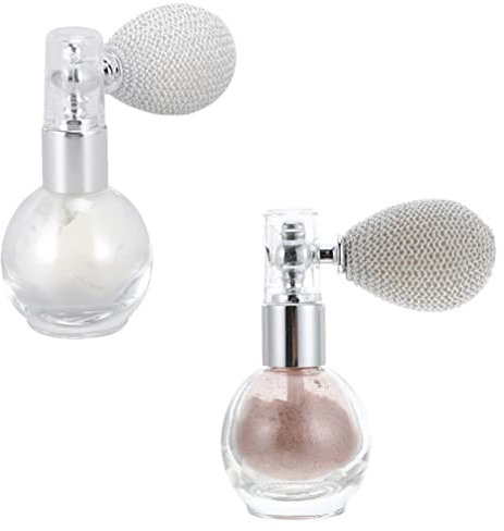 minkissy 2pcs Glitter High Gloss Powder Spray Bottles for Body Makeup Shimmering Highlighter Mist Chic and Easy Application for Personal Use and Special Occasions