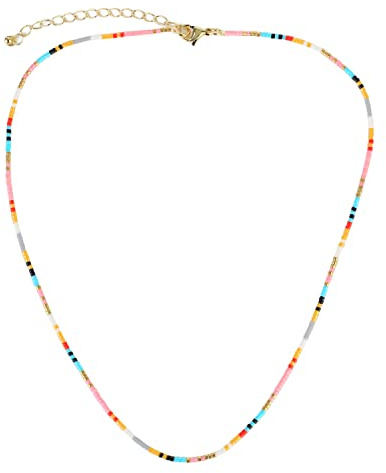 KELITCH Handgefertigte Chocker Halskette Bunte Verstellbare Strang Perlen Halskette Stapelbare Freundschafts