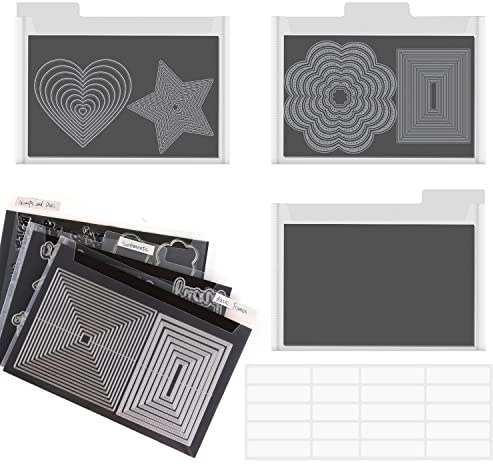 22 Stück/Set6 GummiMagnetblätter Dicke 0,8 mmdoppelseitige magnetische Blätter6 Stempel Aufbewahrungstaschen, 10 EtikettenaufkleberUmschlaghülle, Stanzformen, Organizer für die Aufbewahrung von Karten