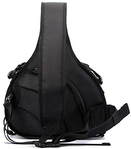 Exception Mochila bandolera para cámara réflex digital, mochila cruzada para trípode de lentes, B