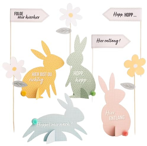 Papierdrachen Ostereiersuche Set - Osterfest in Pastel - Fröhliche Ostersuche un Dekoration - Set 1
