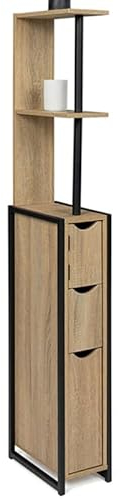 IDMarket - Meuble WC 3 Portes Detroit avec étagères Design Industriel