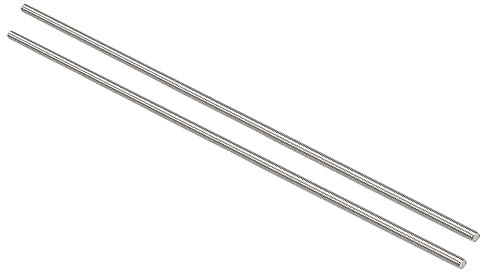 QUARKZMAN M4 x 200mm Entièrement Fileté Goujons x 2pcs 304 Inox Acier Tige Barre Clous Droit Main Filetages pour Travail Du Bois, [Argent Ton]