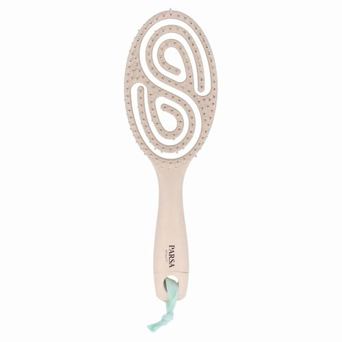 PARSA Beauty Groß Oval Spiralbürste | Spiralbürste für glänzendes & gesundes Haar, Sanfte Kopfhautmassage, Alle Haartypen, Materialien
