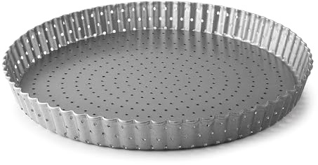 LACOR - 68780 - Tortiera Crostata, Stampo Crostata, Stampo Riccio, Forato, Acciaio al Carbonio, Senza PFOA, Antiaderente, Adatto al Forno, Adatto al Congelatore, 14 cm