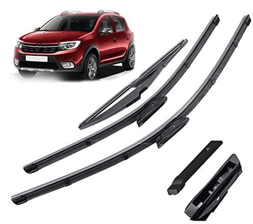 VIDOJI 3 Stück Scheibenwischerblätter Vorne Hinten Scheibenwischer Für Dacia Für Sandero MK 2 03.2015 2016 2017 2018 2019
