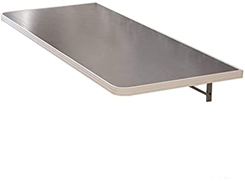 Klappbarer Wandklapptisch, Klappregal aus Edelstahl, Tischhalterung, robuster Wandtisch, Küchen- und Esstisch, Computertisch, Arbeitsplatte aus Edelstahl 304 (Farbe: Silber, Größe