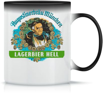 Augustiner Munich Beer Lagerbier Hell Classic Ceramic Coffee Mug White Black Pink Magic 330 ml
