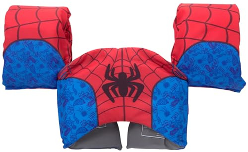 SwimWays Marvel Spidey - Chaleco salvavidas aprobado por la Guardia Costera de Estados Unidos, chaleco salvavidas para niños, flotadores de brazo y chalecos salvavidas para niños de 33 a 55 libras,
