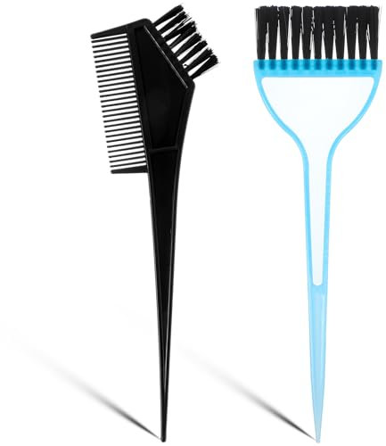 2 Stück Haarfärbepinsel Set - Professionelle Pinsel für Haare Färben - Haarfärbezubehör für Barbershop und Zuhause - Applikator Werkzeuge für präzises Haarfärben - Ideal für Haarfarbe und Tönungen