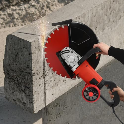 Betonsäge Elektrische Steinsäge 4000W, 3000rpm,Maximale Schnitttiefe 165mm, Scheibendurchmesser mit Sägeblatt, Schneidet Mauerwerk und Beton