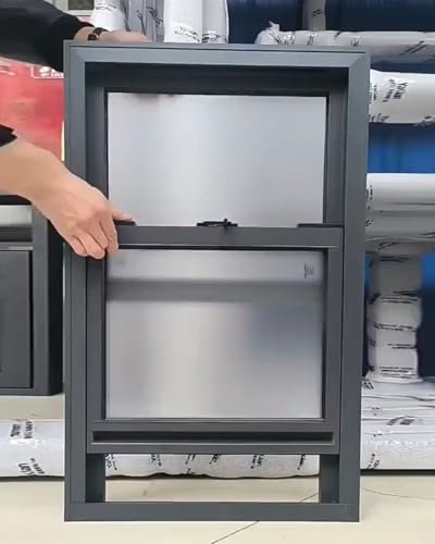 ENHEN Schiebefenster Schiebefenster mit Kippfunktion, Innen-/Außenfenster für Keller, Hausdach, Wohnmobil, Vertikale Belüftung für Hühnerstall mit Verriegelungspositionen(27x32in/69x81cm)