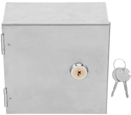 Anneome Scatola elettrica in acciaio inox con serratura di sicurezza, impermeabile, per esterni, montaggio a parete, scatola di giunzione elettrica per proteggere prese e caricabatterie