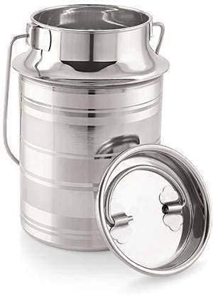 ZenithCart Stainless Steel Milk Can | 1000ml Silver Milk Jug | Leak Proof, Dishwasher Safe, Minimalist Style