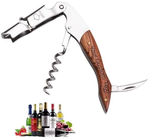 Sacacorchos De Vino Grabado Personalizado Personalizado, Sacacorchos De Tornillo De Corcho Con Mango De Madera, Sacacorchos De Camarero, Texto Personalizado, Sacacorchos De Novio