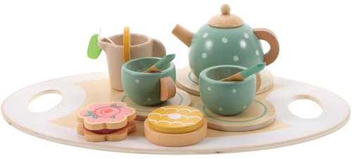 JOINPAYA 1satz Junge Mädchen Teeservice Set Aus Holz Teilig Für Rollenspiele Geeignet Für Kleinkinder Sicheres Material Miniatur Geschirr Für Puppenhäuser Kreatives Spielzeug Für