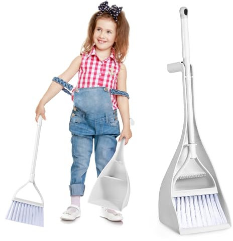 Garneck Mini Set di Paletta e Spazzola Supporto, Scopa a Mano Compatta in Plastica Resistente, Utensili per La Pulizia della Casa, per Camper, Auto e Superfici Domestiche