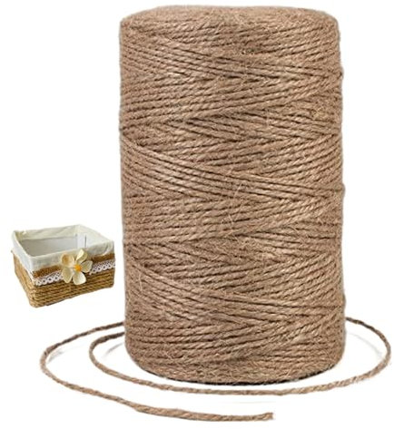 Juteschnur 2 mm x 200 m, biologisch abbaubares Juteseil, praktische Mehrzweckschnur für Garten, Heimwerkerarbeiten, Geschenkverpackungen, Weihnachtsdekoration, Schnurschnur, Sisalseil, Juteseilschnur