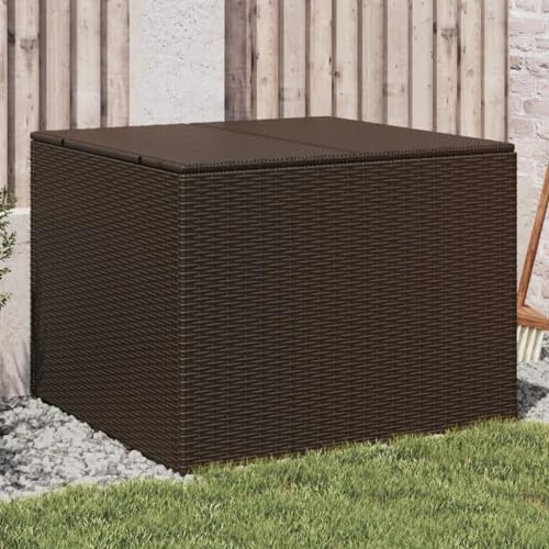 Woonisher Gartentruhe mit Rollen Schwarz 283L Poly Rattan aufbewahrungsbox Garten