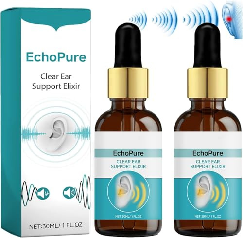 EchoPure Organic Ear Support Elixir, Tinniease Spray for Tinnitus, Tinnitus Relief for Ringing, Cleans The Ears, Tinnitus Relief Spray, Ear Care Sprays, Relieve Ear Discomfort (2 Pcs)