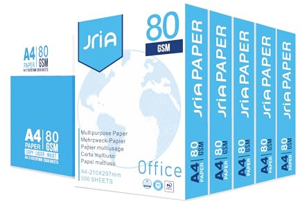 JriA Performer Kopierpapier A4 80 g/m² weiß - 2.500 Blatt (5x500) Multifunktionspapier für Drucker und Kopierer, hochwertig für Büro, Schule & Zuhause