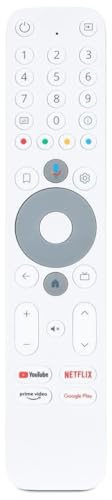 Nonic Homatics Box Big Premium Ersatz Sprachfernbedienung mit Google Assistant | Buttons für YouTube, Netflix, Prime | kompatibel mit Homatics-Produkte | Bluetooth Voice Remote Control Weiß