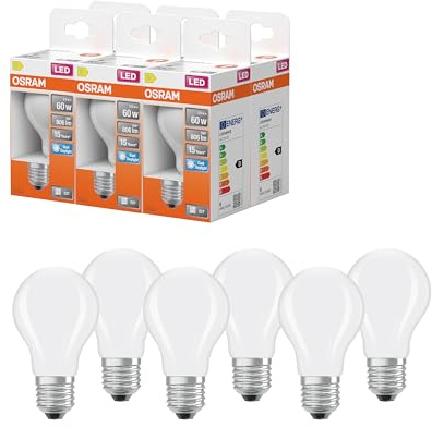 OSRAM Lampada LED Lampadina a forma di stella A 60 filamento 5,9W Matt E27 | LED Star Classic A 60 Filament, LED Lamps, bianco, 15000 h, confezione da 1
