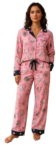 Ex High Street Brand Harry Potter Pyjamas for Women, Lounge Wear Sets for Womens UK Ladies Modal PJ's Long Sleeve Set Pajama