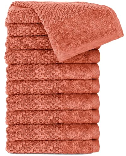 Pure Label Gästehandtuch 10er-Pack 30x50cm aus 100% Baumwolle - Orange | 100% Baumwolle, weich & saugstark - Waschbar bis 60∘C, trocknergeeignet