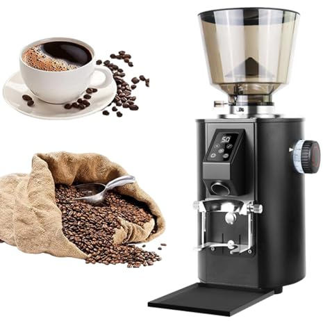 twostronking Molinillos De Café, Molinillo Cafe Electrico, Moledor De Cafe De 350 W, con Panel De Control LED, Modo De Dosificación Dual, 9 Configuraciones De Molienda Gruesa/Fina Black