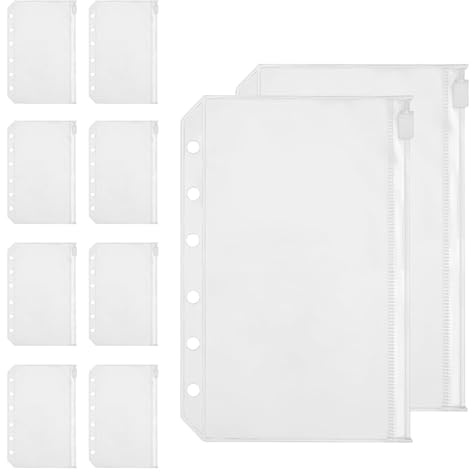 Transparente Ordnertaschen, Dokumentenaufbewahrung, 6-Ringbucheinlage, für Rechnungen, Steuerdokumente, Hausaufgaben, Projekte, Berichte, Fotos