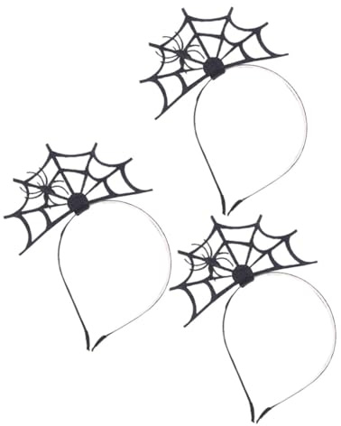 Cabilock 3stücke Spinnennetz Stirnband Haarband mit Spinnennetz-motiv für Halloween Party Kopfbedeckung für Damen Herren Cosplay Accessoires