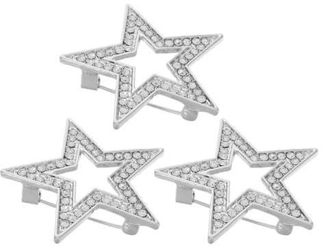Ciieeo 3 Pezzi Spille da Bavero a Stella in Lega Strass Spille Decorative per Giacca e Cappello Accessori Moda Femminile Versatili e Artigianali 4X4 CM
