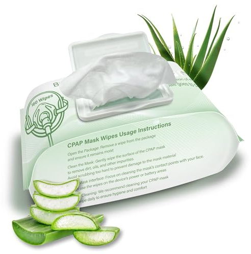 CPAP-Reinigungstücher 160 Stück für CPAP-Maske, Schnelle CPAP-Maskenreinigung, Weiche, unparfümierte Feuchttücher, Schnelle Reinigung ohne Nachspülen