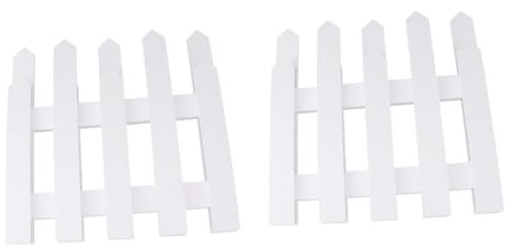 MOTHNUR Recinzione Decorativa in Legno Massiccio Bianco 2 Pezzi da 1,2 M per Albero di Natale e Giardino, Bordatura Flessibile per Prato e Patio, Protezione Bordi e Decorazione per Feste
