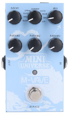 Sorandy Digital Modeling Reverb-Effektpedal, 9 Reverb-Typen, Einfach zu Steuerndes Gitarrenpedal für Musiker, Metal