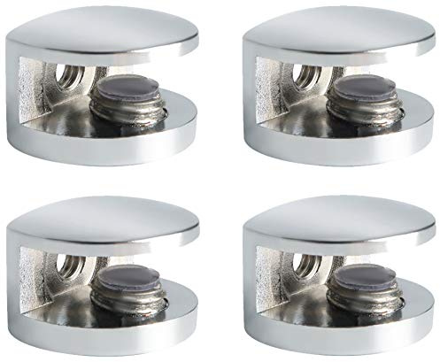 Alise Glasregalhalterung, verstellbare Duschhalterungen, robuster Klemmhalter für 5–8 mm Glasregale, Wandhalterungsklemmen, Clip, Ersatzteile, BL3008-4P, poliertes Chrom, 4 Stück