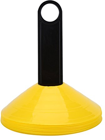 VGEBY1 10 Stück Trainingshütchen, Praktische Fußballhütchen mit Feldkegelmarkierern für Fußballsport Schnelligkeitstraining(Gelb) Fußball Liefert